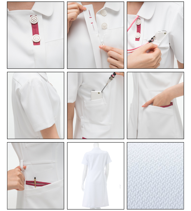 FT-4537 ナガイレーベン(nagaileben)ナースウェアワンピース半袖 白衣・看護衣・介護服・エステウェア・受付事務服の通販ショップ  ナースウェアドットコム